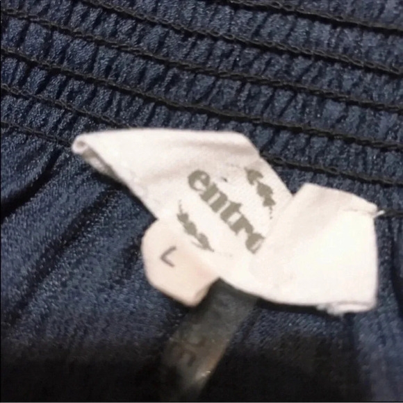 Entro Blue Striped Ruffle Cap Sleeve Flowy Fit Top Size L - Picture 7 of 7